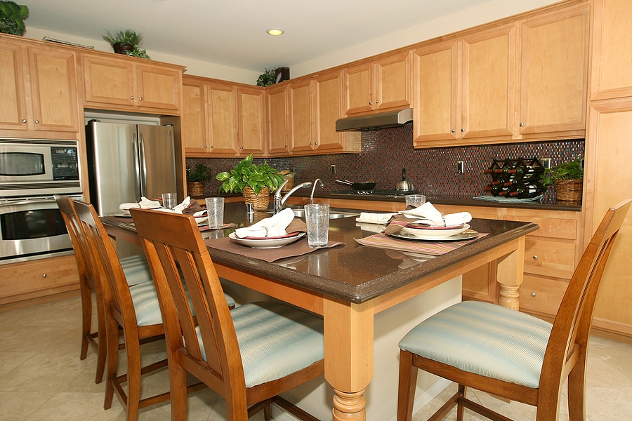 Custom granite top kitchen table